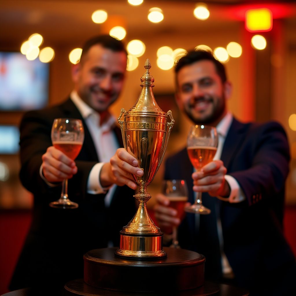 Equipo celebrando premios